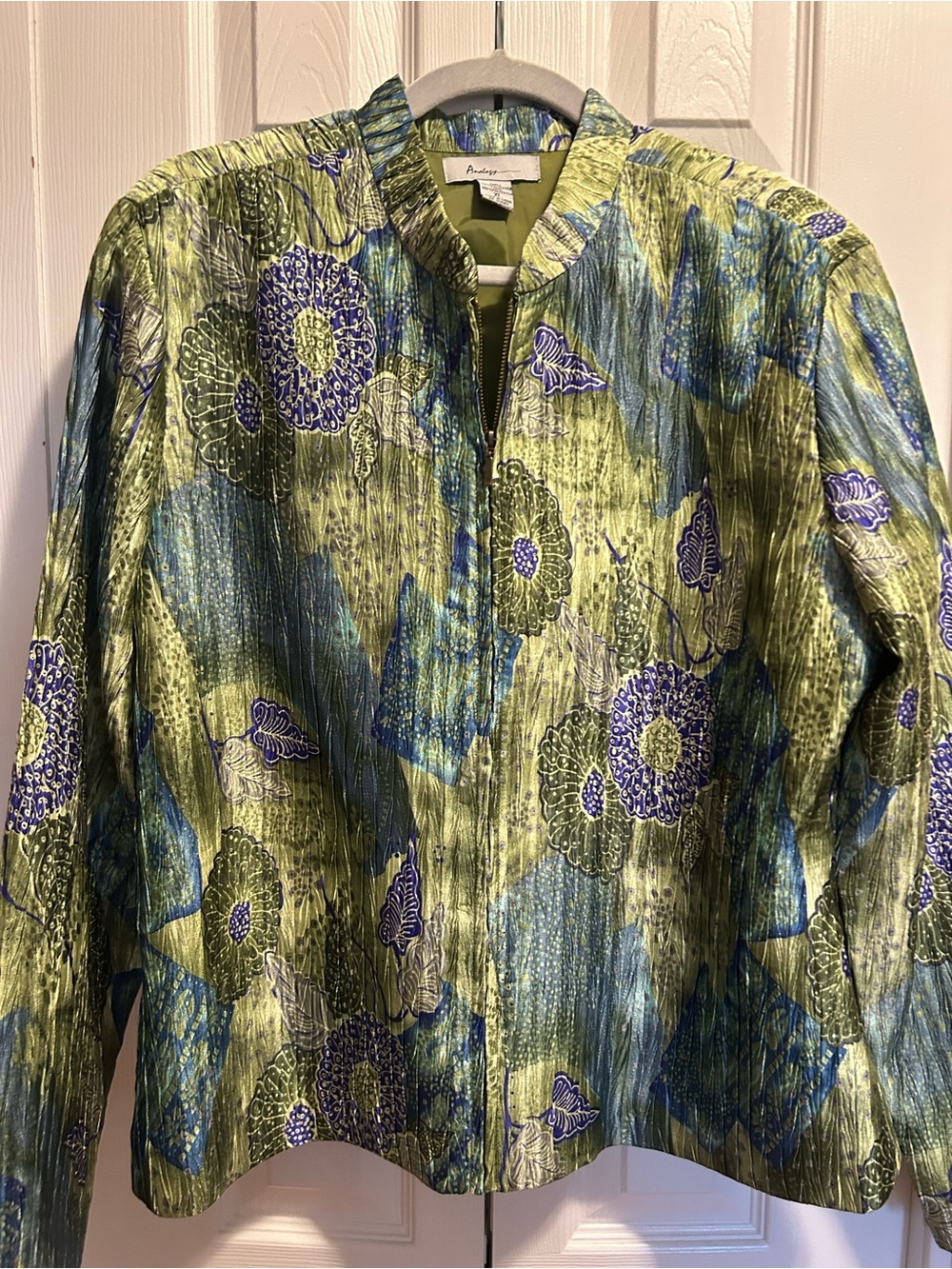 Analogy Green and Blue Floral Jacket